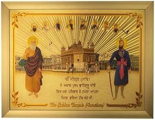 Anaadi Ten Sikh Gurus and Golden Temple Big Size Thick Paper Golden ...