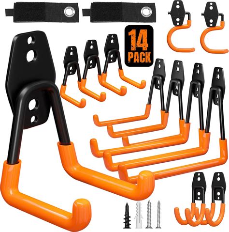 Wallavant Garage Hooks Heavy Duty, 14 Pack Wall Mount Storage Hangers ...