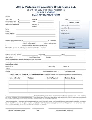 Jps And Partners Credit Union - Fill Online, Printable, Fillable, Blank ...