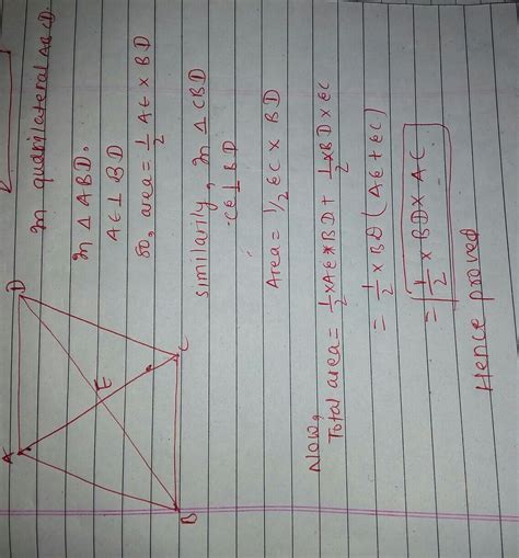 prove that the area of any quadrilateral with perpendicular diagonals ...