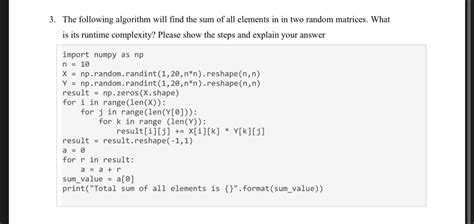 Image result for Matrix Sum Algorithm Time Complexity