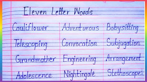 What Are Words That Have 11 Letters at Timothy Mears blog