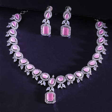 Yellow Chimes Jewellery Set for Women and Girls Traditional Pink ...