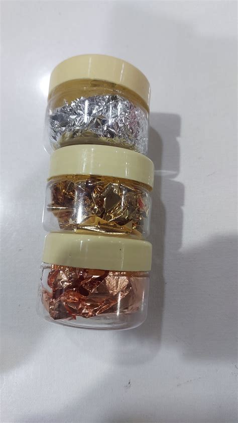 Gold silver copper flakes combo pacl – KnowHowArtCraft