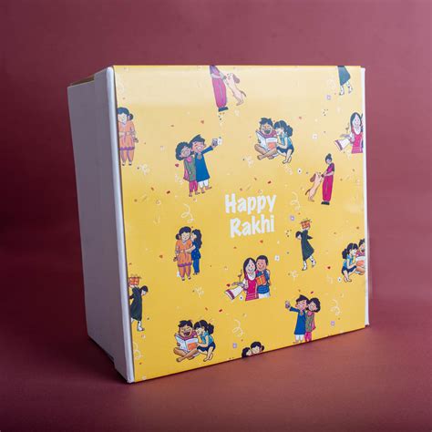 Happy Rakhi Box with Sleeve (Yellow) – The Packing Company