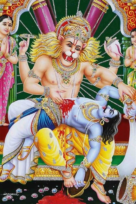 Hindu Religious Wall Poster|Lord Narasimha Poster|Unframed Bhagwan Wall ...