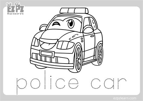 Police Car Coloring Pages For Kids
