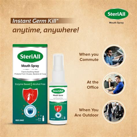 SteriAll Enzyme Based Alcohol Free Mouth Spray, 30 ml Price, Uses, Side ...