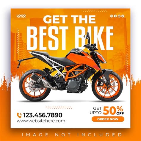 Psd best sport bike social media post instagram square web banner ...