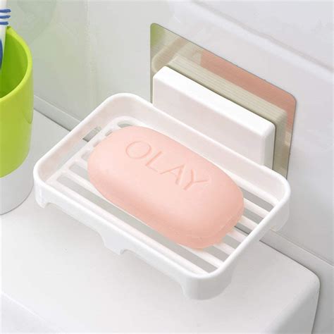 Buy White Colour Wall Mounted Soap Dish for Bathroom & Kitchen – HOKIPO ...