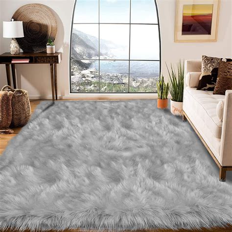 Latepis Super Large Soft Faux Fur Rug 9x12 Area Rug Sheepskin Rug for ...