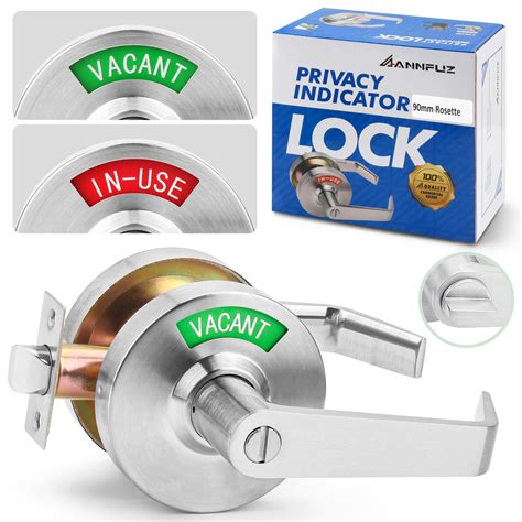 ANNFUZ Bathroom Privacy Indicator Handle Lock, Vacant Occupied Bathroom Lock with Large ...