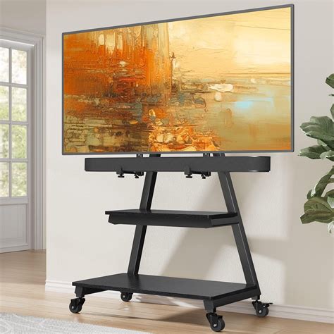 Symple Stuff Swivel Floor TV Stand With Soundbar Mount, Compatible With ...