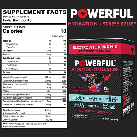 Buy Powerful Hydration - Electrolytes Powder, Hydration Plus Stress ...