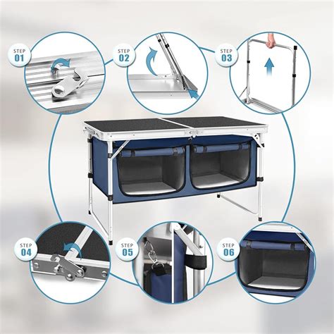 HYMnature Folding Camping Table with Storage Compartment India | Ubuy
