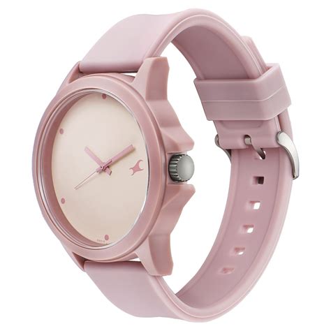 Buy Online Fastrack Tees Quartz Analog Pink Dial Silicone Strap Unisex ...