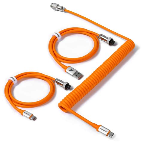 C04 2 in 1 Custom Coiled USB C Cable for Gaming Keyboard-Detachable ...