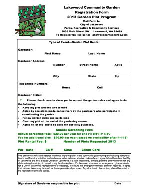 Community Garden Form - Fill and Sign Printable Template Online