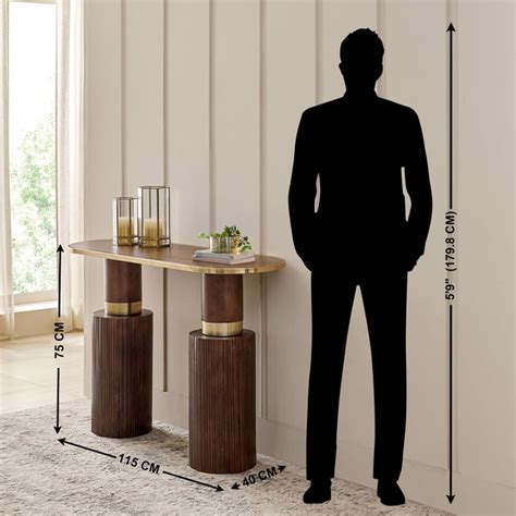 Buy Eclat Mango Wood Top Console Table - Walnut from Home Centre at ...