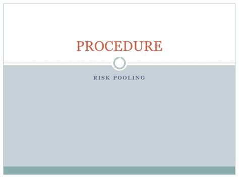 RISK POOLING