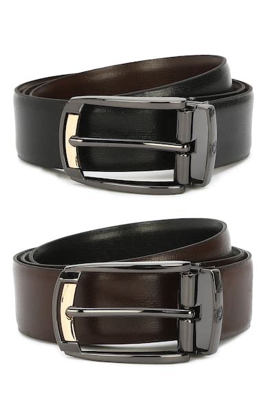 Buy Men Black Solid Leather Formal Belt Online - 552211 | Louis Philippe