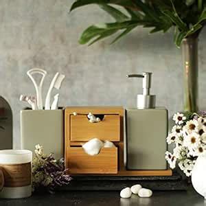 Waabi-Saabi Ceramic Bathroom Accessories Set - 3-Piece Modern Bathroom ...