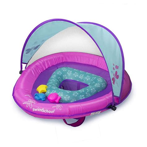 Buy Baby Boat Float with Adjustable Seat and Sun Shade Canopy, Berry ...