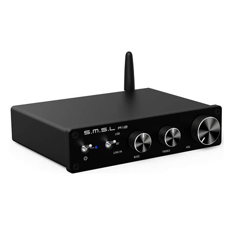 Buy S.M.S.L A12 Bluetooth 5.0 Stereo Audio Amplifier, Mini HiFi Class D ...