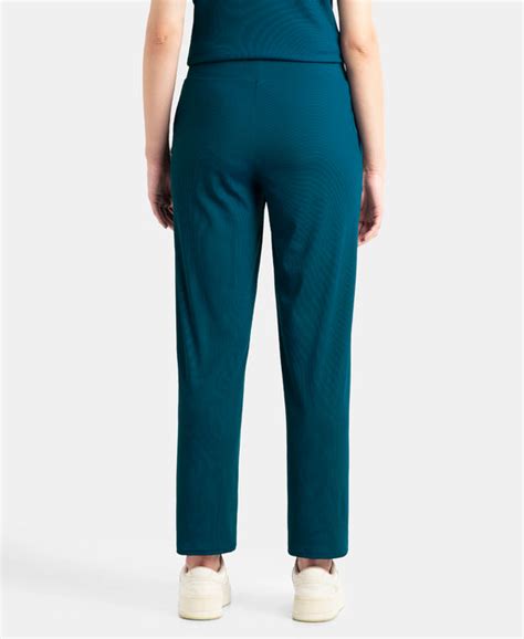 Buy Microfiber Elastane Stretch Regular Fit Wide Leg Pants - Poseidon ...