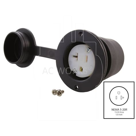 AC WORKS AC Connectors NEMA 6-20-Amp 125-volt Weather Resistant ...