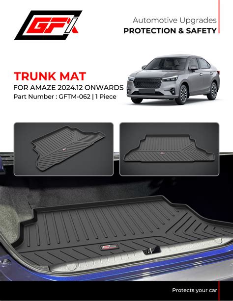 GFX Rear Waterproof Tray Boot Trunk Mat Compatible with Honda Amaze 3d ...