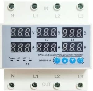 electrolight 63A 230v 3 Phase 3p+N Din Rail Adjustable Over Under ...