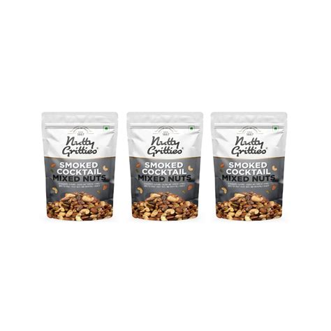 Buy Nutty Gritties Premium Smoked Cocktail Mixed Nuts 200g (Pack of 3)