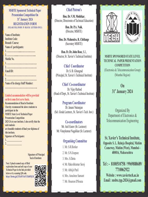 Fillable Online MSBTE Sponsored State level Technical paper ... Fax ...