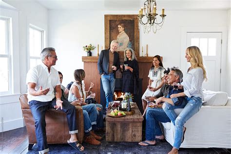 Family and friends having a party at home Minimalist