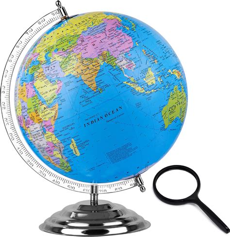 GeoKraft Globe Educational Globe 10 inches height and 8 Inches diameter ...