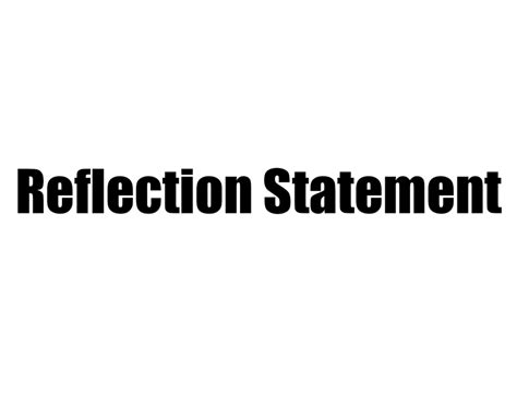 Image result for Reflection Statement Example