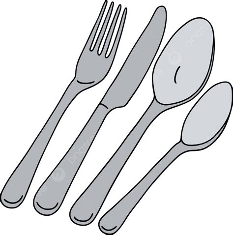 Stainless Steel Cutlery Place Cartoon Table Vector, Place, Cartoon ...