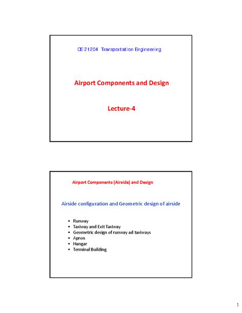 Lecture 4 TE Airport runway Apron 03042023 - CE 21204 Transportation ...