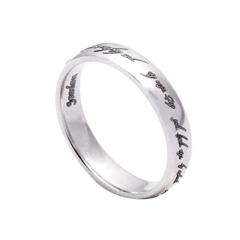 Platinum Engraved Rings - Rings Of Love - Platinum Bands With Elvish ...