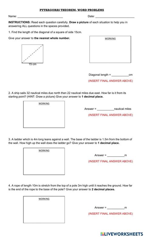 Image result for Pythagoras Theorem Word Problem