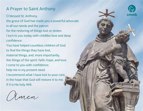 What Is The Prayer Of St Anthony at Willard Madrigal blog