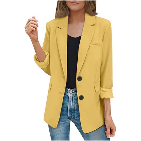 BangWanChi Blazer for Women Petite Womens Bussiness Casual Blazers Open ...