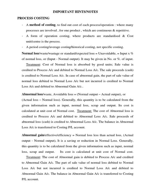 Image result for Process Costing Notes