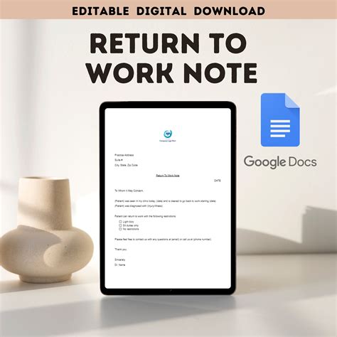Image result for Return to Work Notes