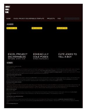 Fillable Online EXCEL PROJECT DELIVERABLES TEMPLATE Fax Email Print ...
