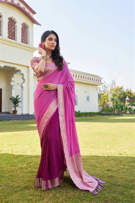 Fusion Violet-Wine Feather Soft Saree – House of Vardha