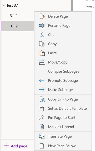 Adding Subpages in OneNote 的图像结果
