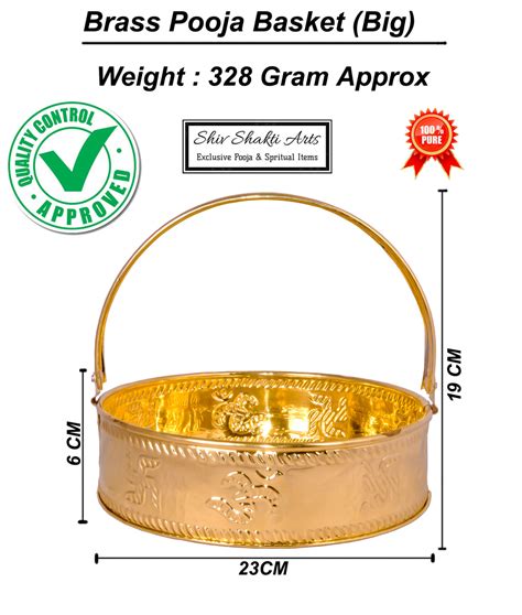 Pure Brass Traditional Designer Basket Round Shape Engraved Laxmi Ji D ...