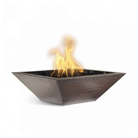The Outdoor Plus Metal Maya Hammered Patina Copper Fire Bowl - Fire ...